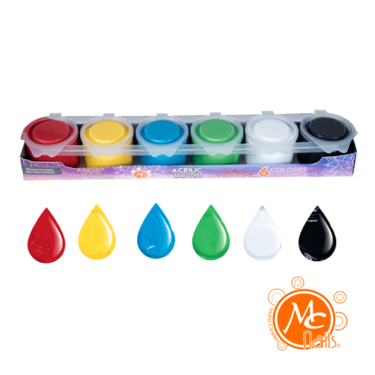 MC pintura acrilica metalic paint 6 pz