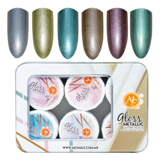 MC gloss metallic gel metalico 6 pz 7 ml