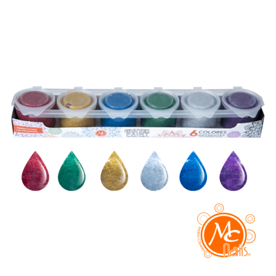 MC pintura acrilica glitter  paint 6 pz