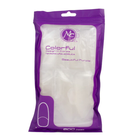 MC colorful tips round press on purple 600 pz