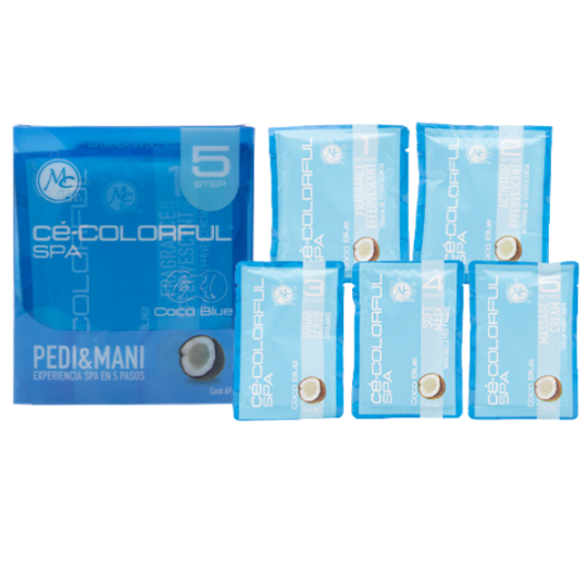 MC colorful spa kit pedi & mani 5 step 6 pz coco blue