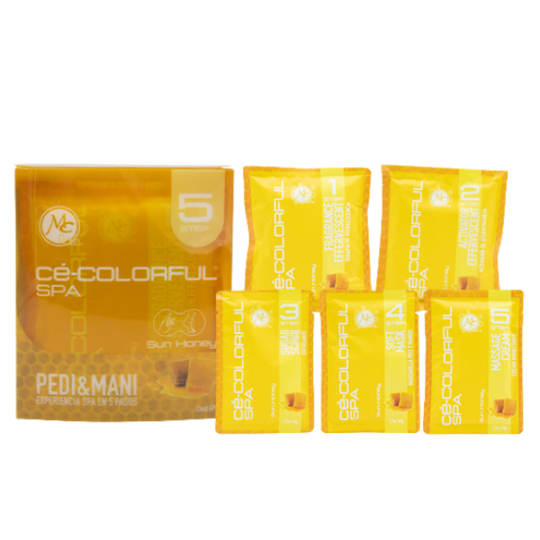 MC colorful spa kit pedi & mani 5 step 6 pz sun honey
