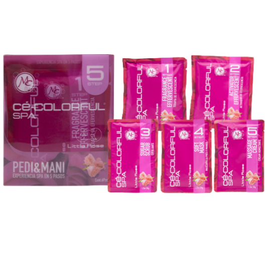 MC colorful spa kit pedi & mani 5 step 6 pz little rose