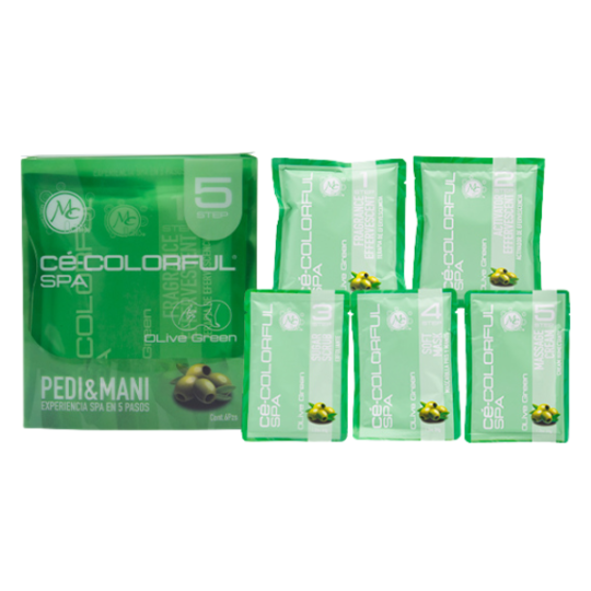 MC colorful spa kit pedi & mani 5 step 6 pz olive green